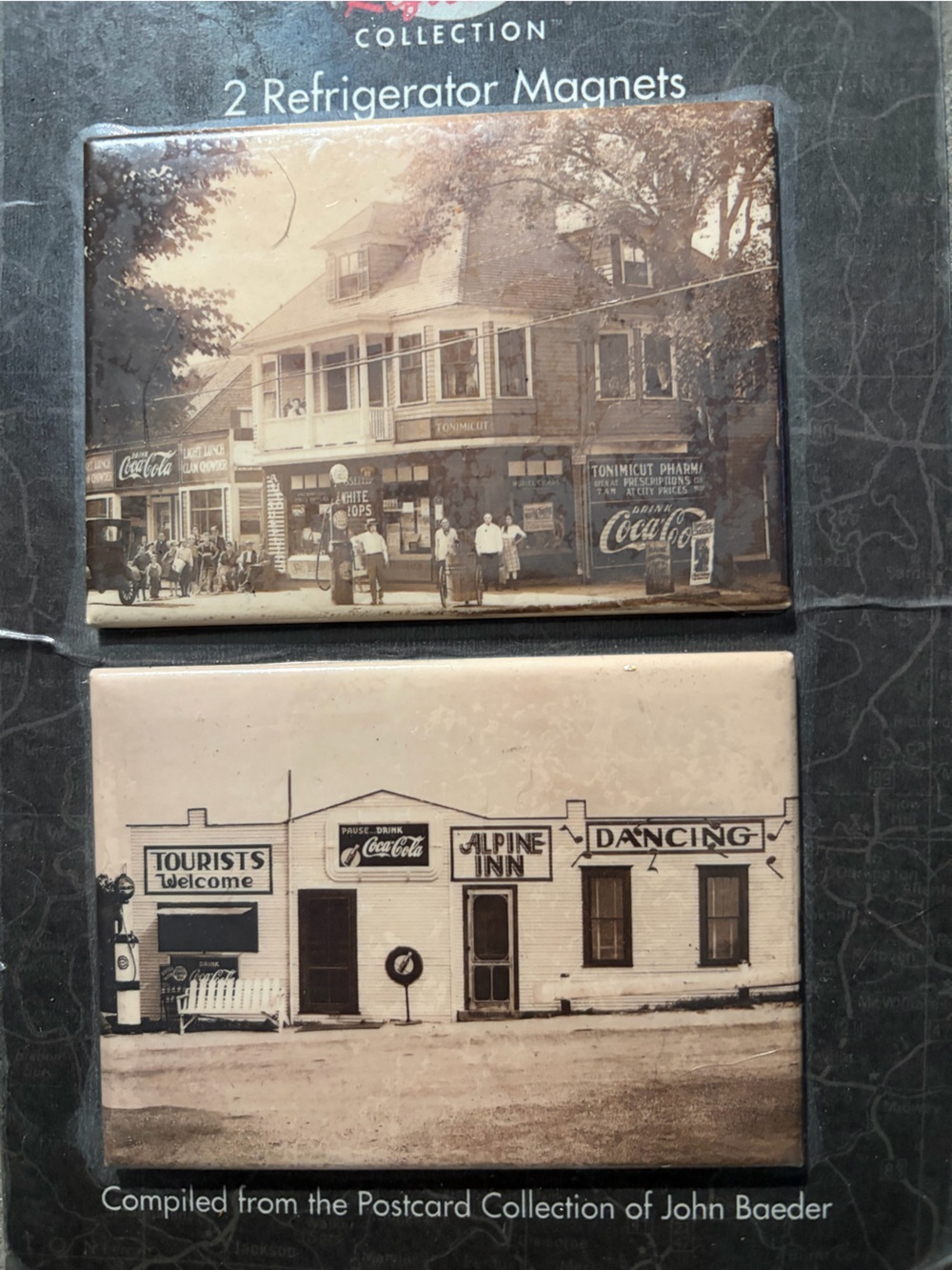 Coca Cola Black and Sepia Travel Collection Refrigerator Magnets